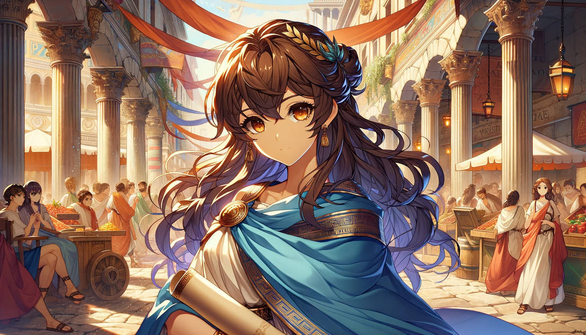 Anime Roman girl in blue toga (first attempt) by chocolatine13 on ...