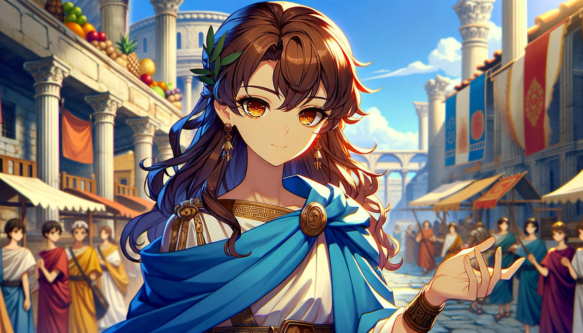 Anime Roman girl in blue toga (second attempt) by chocolatine13 on ...