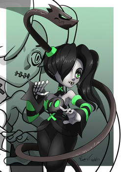 Squigly black and green