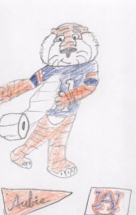 Printable Aubie The Tiger Printable Aubie The Tiger