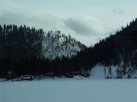 lake and buildings