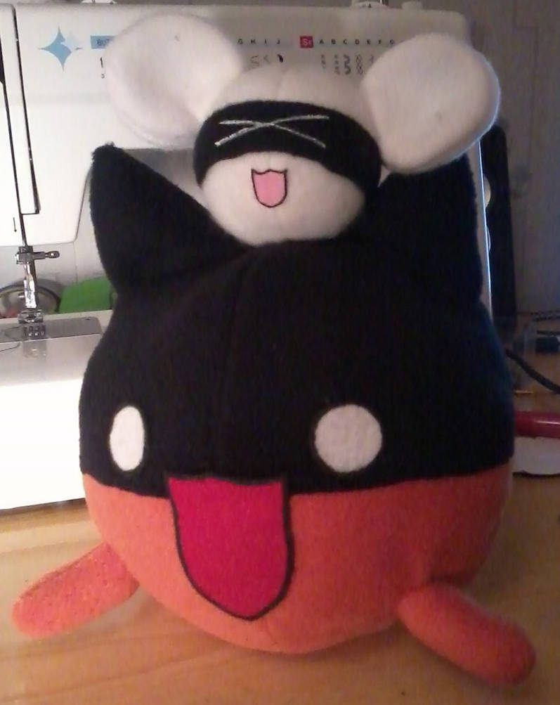 Bat Cat and the PingPong Mouse Plushies by PlushWorkshop