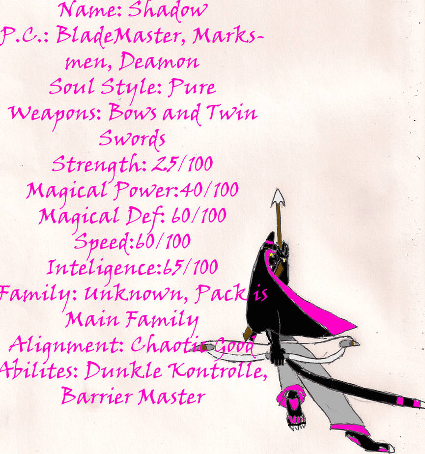 Winged Shadow Racket Stats Shadow Stats by Omnimaster7 on DeviantArt