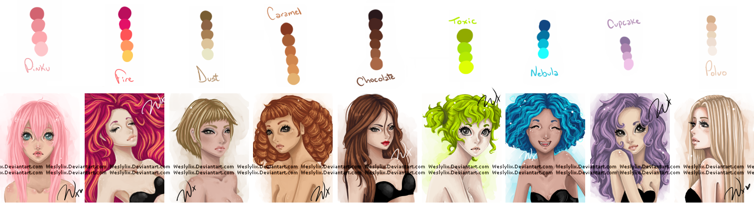 Hair Color Palette by nightmaresky on DeviantArt