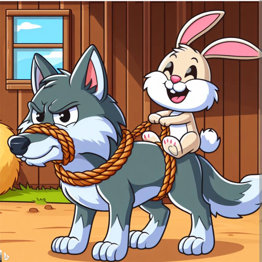 Wolf Grabbing Rabbit Rabbit riding wolf (AI) by moonandgemma on DeviantArt