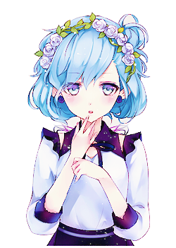 Cute Anime Girl With Short Blue Hair By Kotoreh On Deviantart