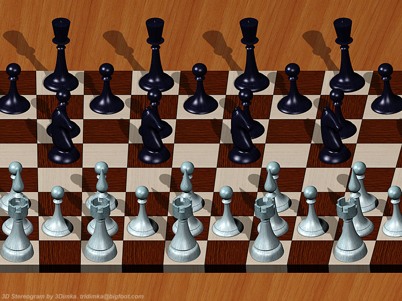 Chess. Single Image Stereogram by 3Dimka