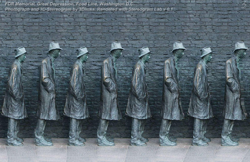 Line for food. 3D-Stereogram by 3Dimka on DeviantArt