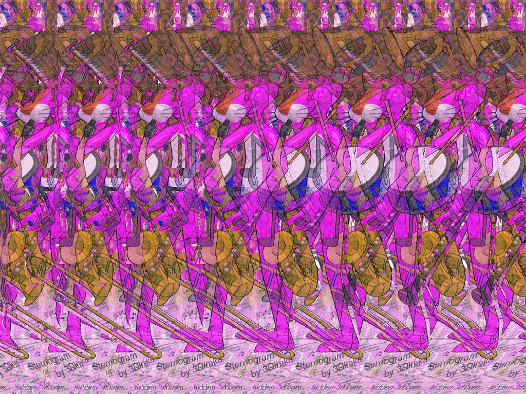 Pink Music Stereogram