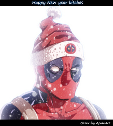 deadpool New Year color by afran67