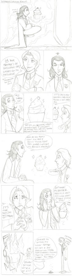 HP x Avengers: Draco, Loki, and the cupcake