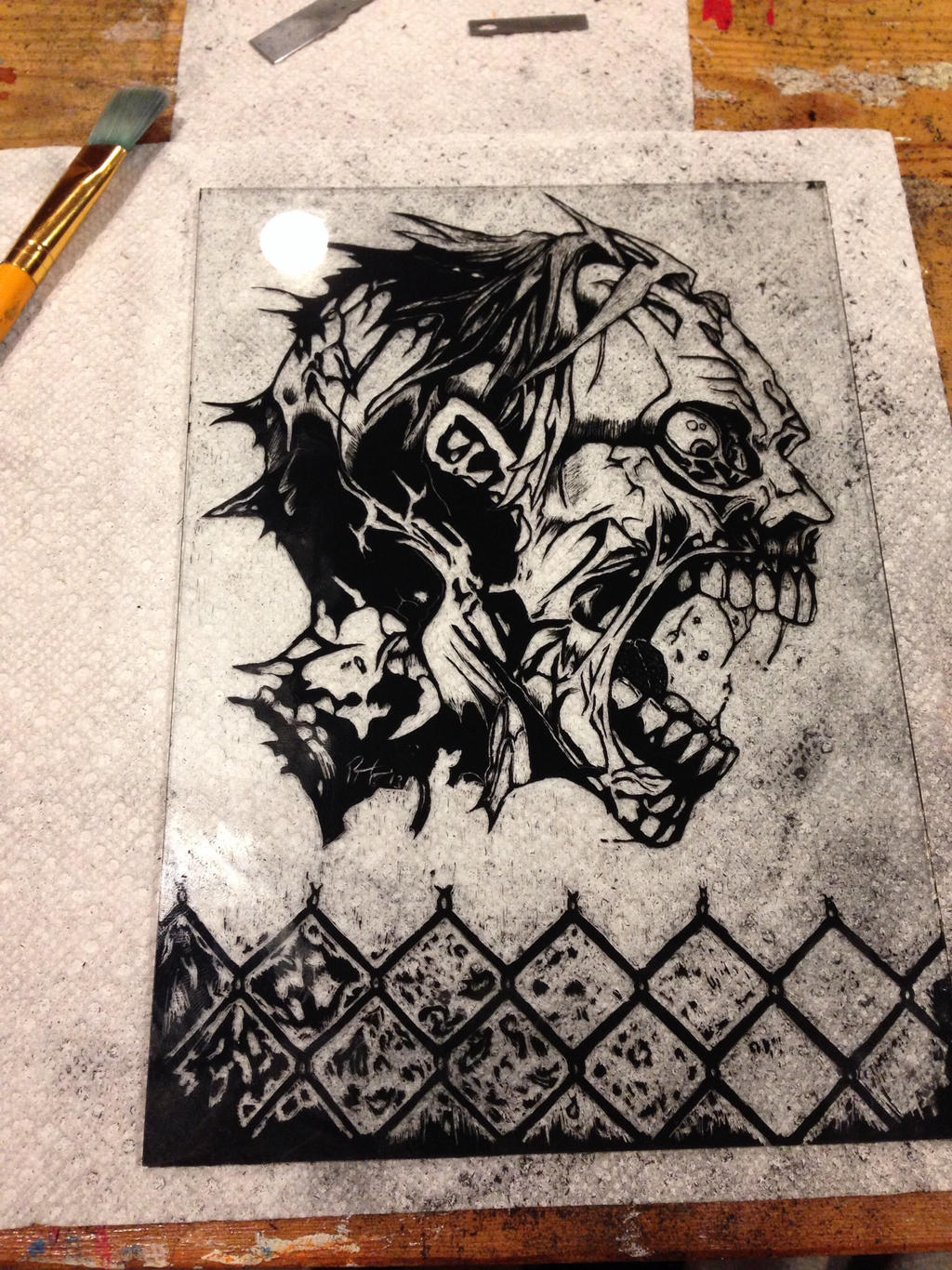 Zombie scratch art...