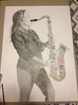 Self portrait - musician (art project WIP) by SexyAussieKirkland