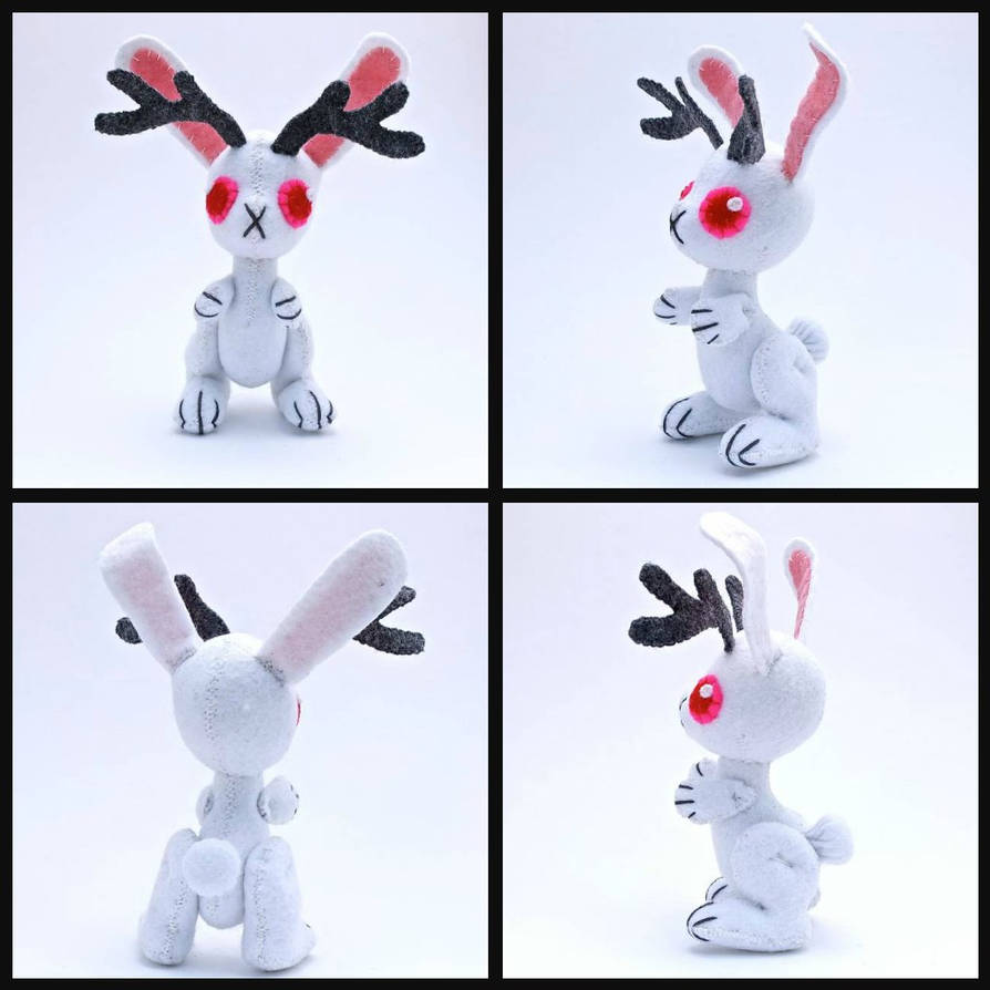 Felt Albino Jackalope by EllaRobinson Felt Albino Jackalope by EllaRobinson
