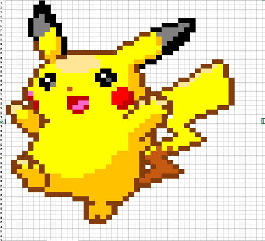 Pikachu Excel Art