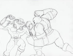 Potemkin vs Juggernaut - WIP drawing