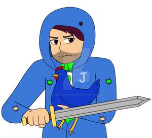 Shane with a sword.