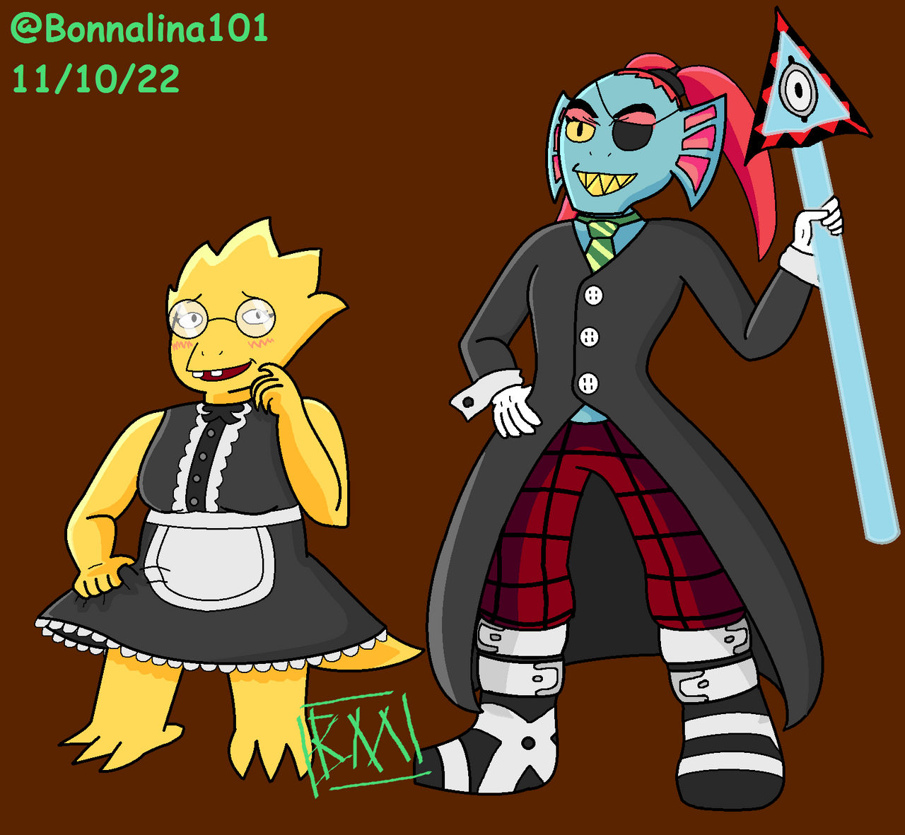 Alphys and Undyne Halloween by Bonnalina101 on DeviantArt