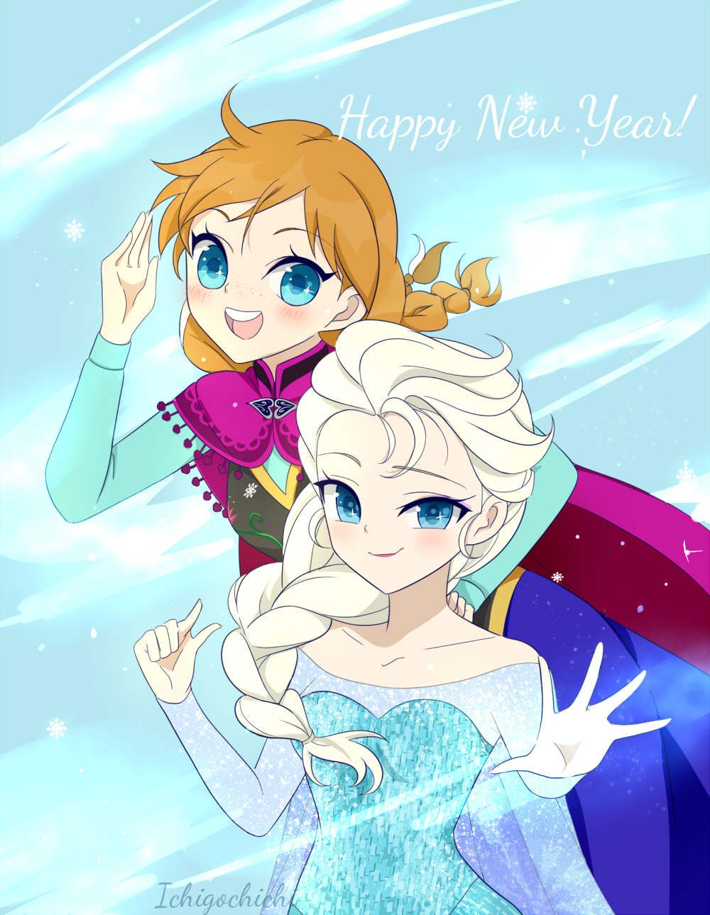 Anna and Elsa say Happy New Year!!