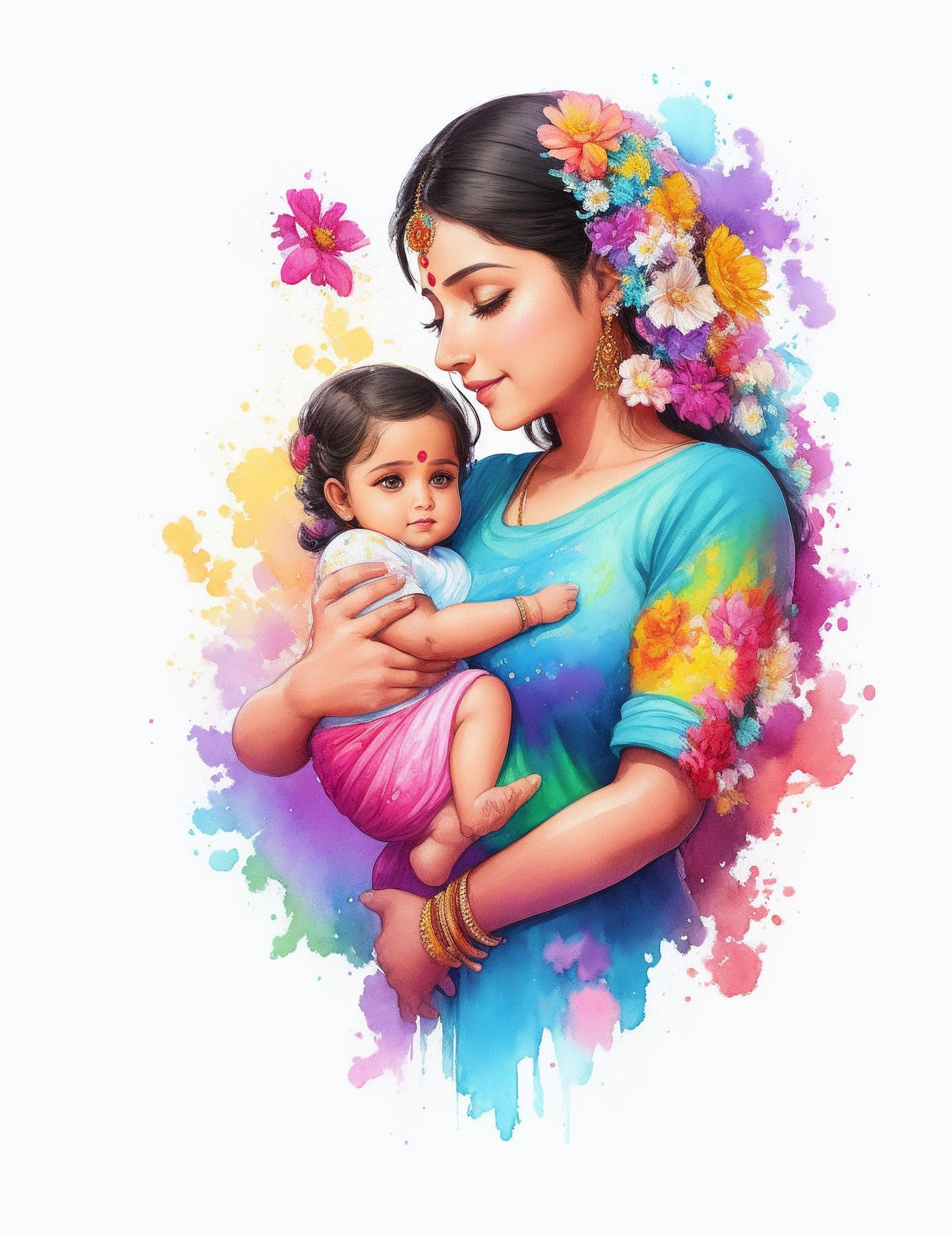 Mathor Default detailed illustration of Indian mother hol by JRDhar on DeviantArt