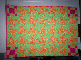 Orange and Lime Green Quilt