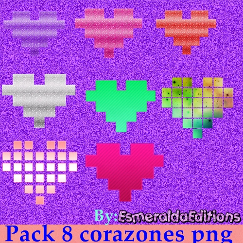 Pack 8 Corazones Png