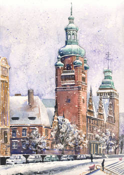 Szczecin in snow