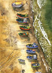 Boats on the beach by JoaRosa