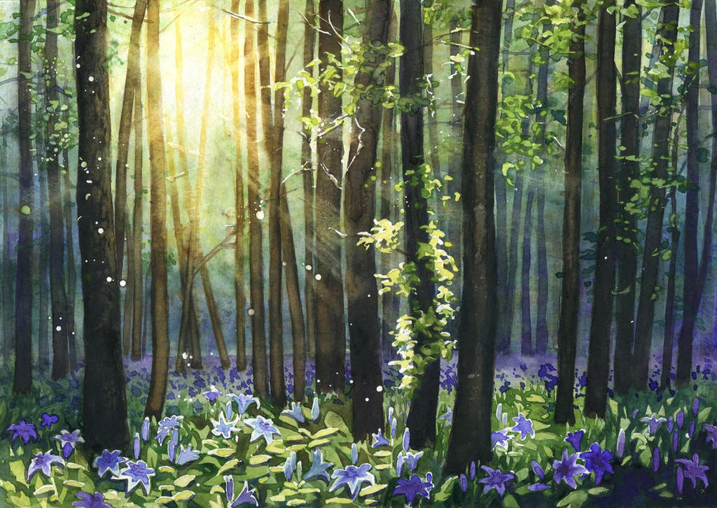 Blue lilies forest by JoaRosa Blue lilies forest by JoaRosa
