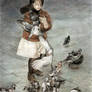 Girl and Birds