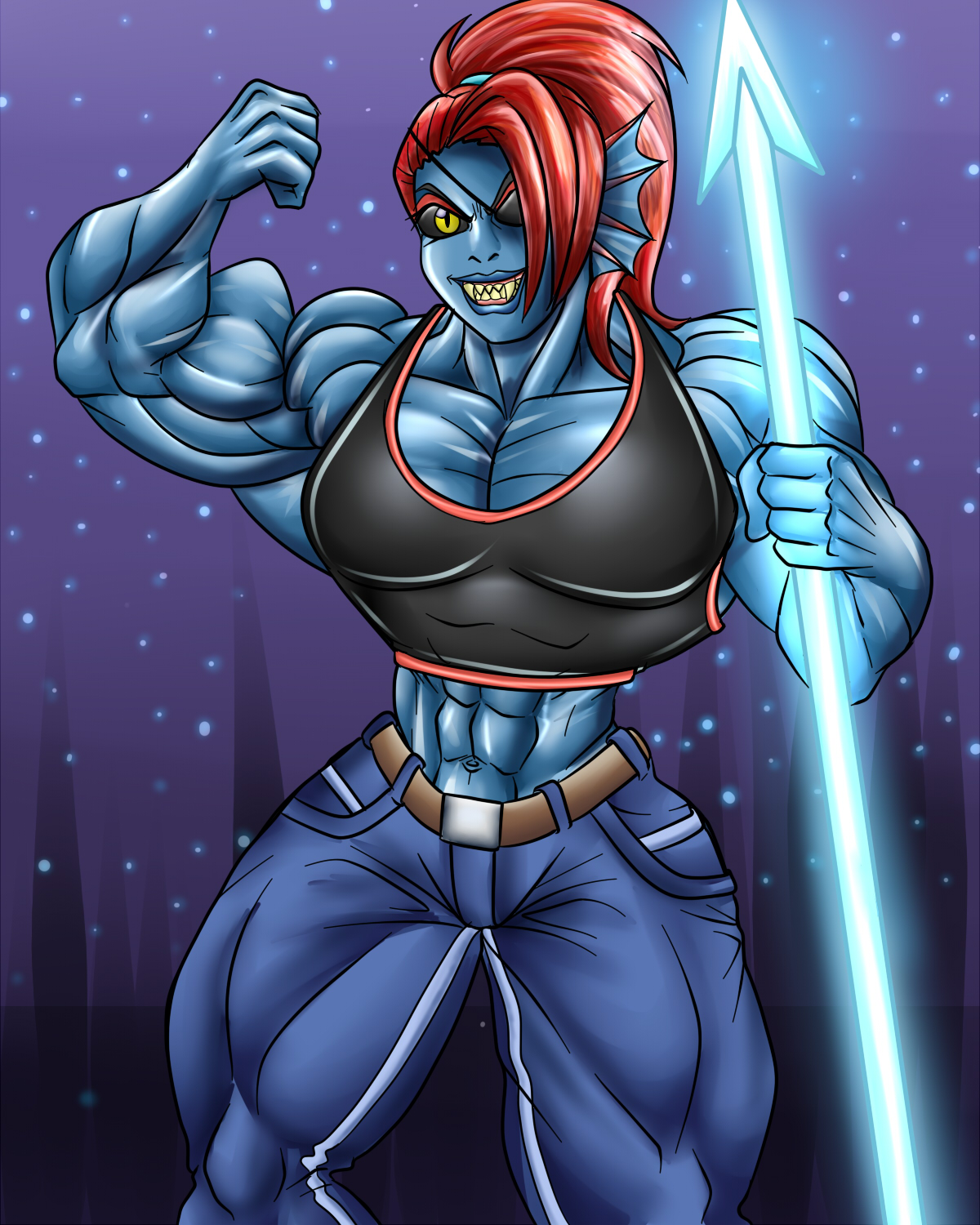 Undyne Bodybuilder Undyne, the strong spirit by TheGreyCatsby on DeviantArt