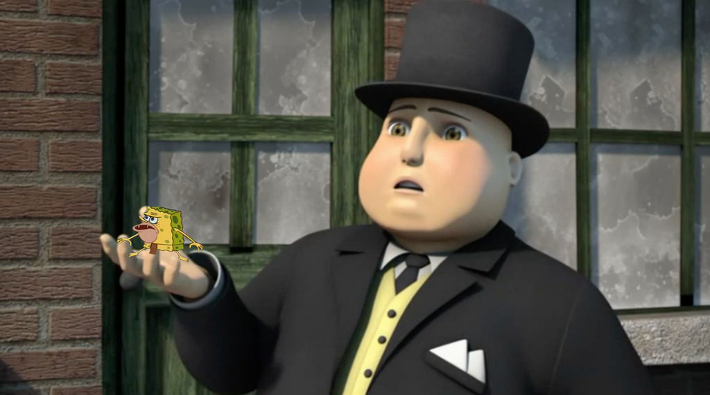 Fat Controller Pride The Fat Controller holding SpongeGar by MrDankEngine on DeviantArt