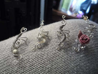 Silver wire ear cuffs