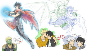 Young Avengers - Hulkling + Wiccan doodles 2