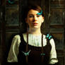 Girl with Blue Butterflies