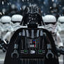 Darth Vader with stormtrooper in Lego style