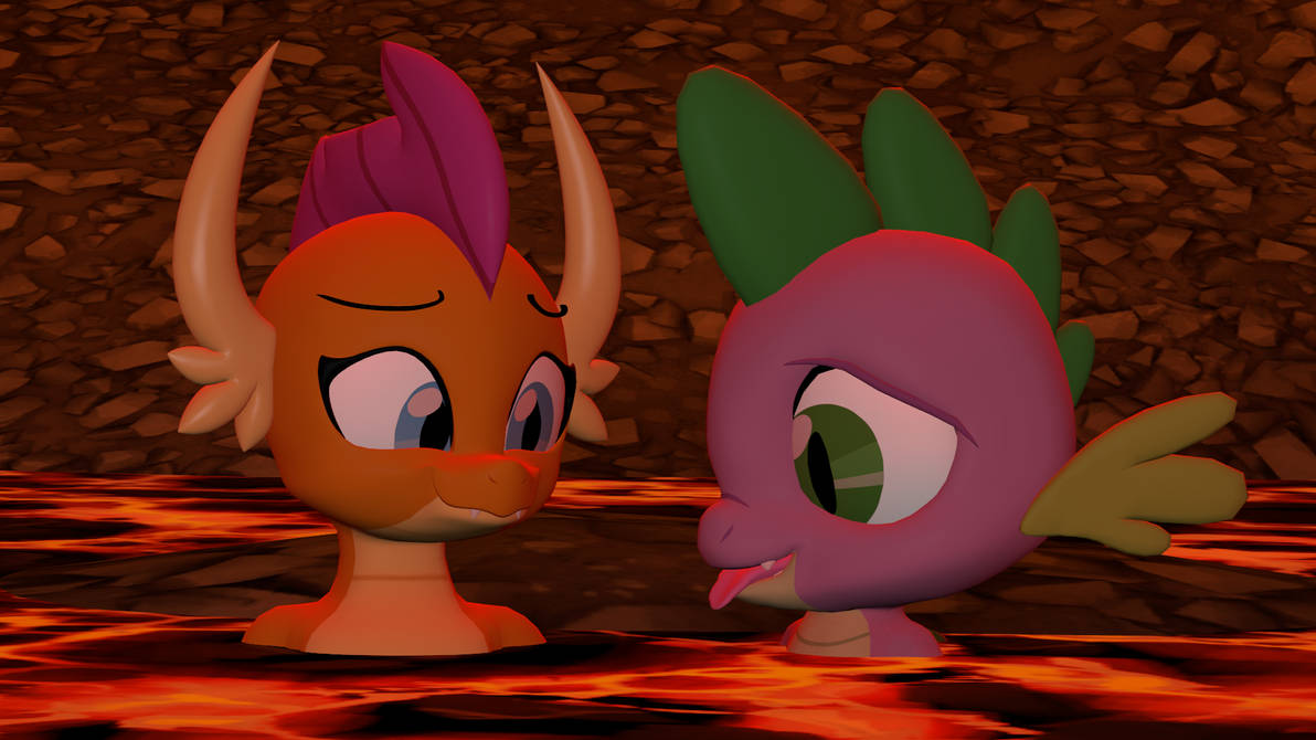 Spike and Smolder warm in lava by TerrificTitoHR on DeviantArt