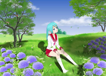 ComiPo - Anime Schoolgirl Enjoying Nature