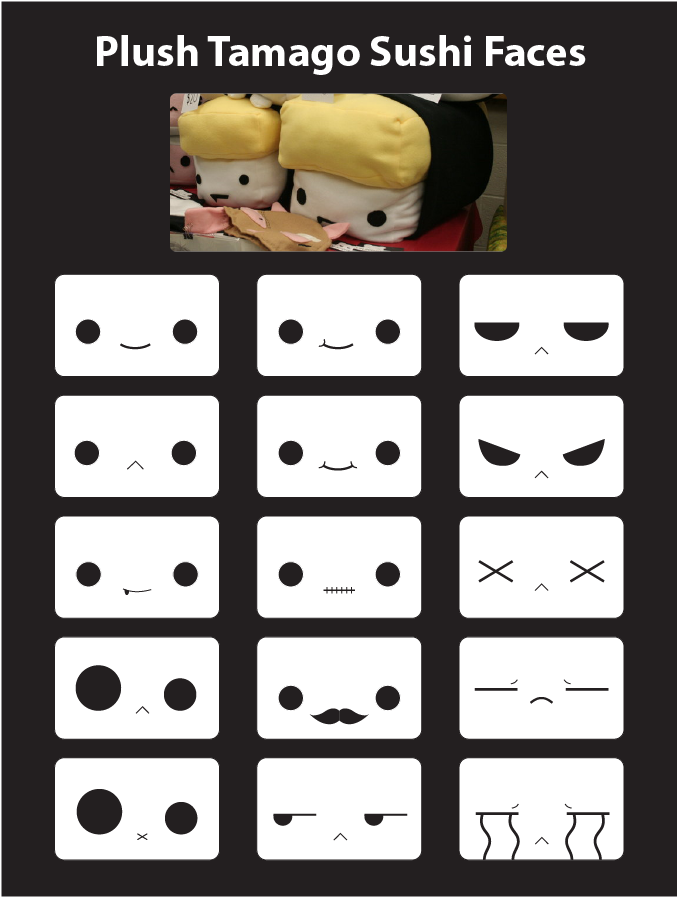 Plush Tamago Sushi Faces