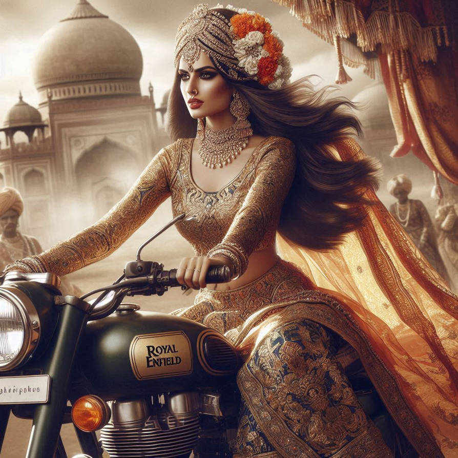 Princess Riding Motorcycle Princess riding royal enfield by ViranganaPadmini on DeviantArt