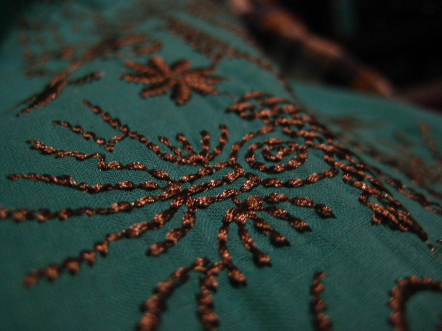 Embroidered Teal Blouse