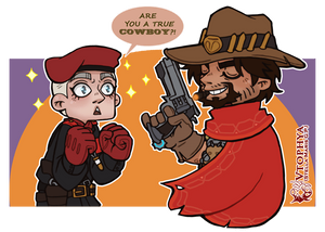 MGS x Overwatch - Cowboy fan (crossover)