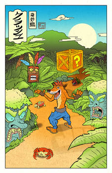 Crash Bandicoot Ukiyo-e Print