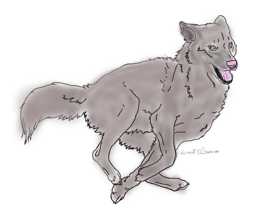 Running Wolf Free Lineart By Sharaiza-d5c42zk