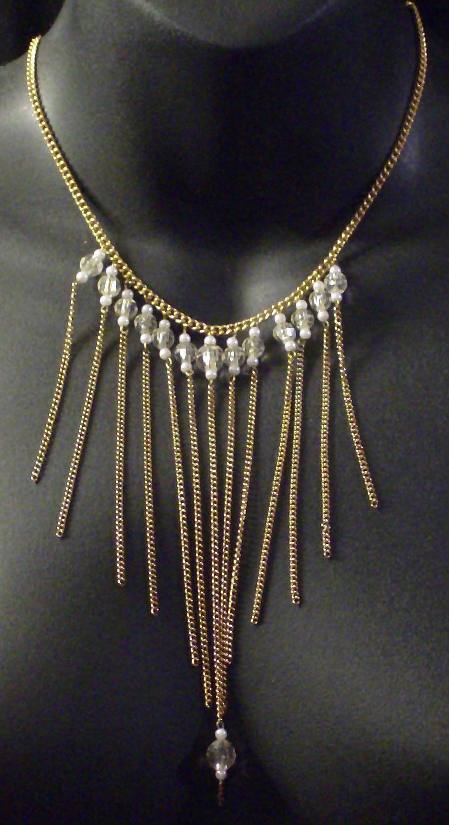 Gold Chain Fringe Necklace 2