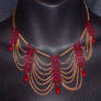 Gold_Red Drape Chain Necklace