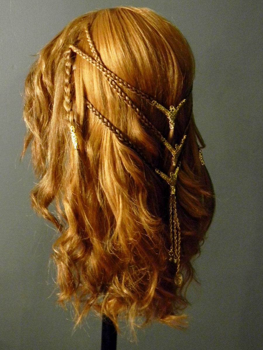 viking shieldmaiden celtic braid costume wig side by