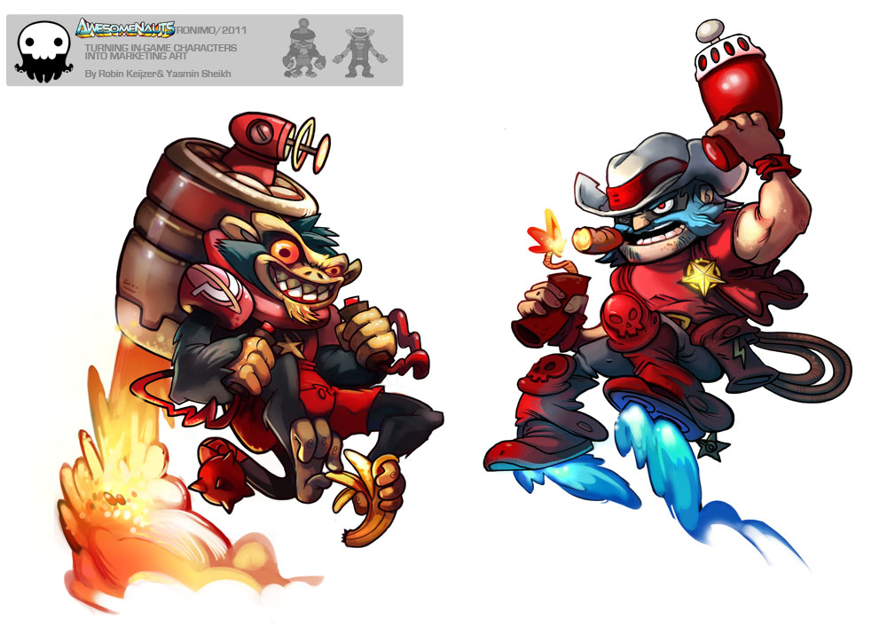 Awesomenauts character art (official artwork)