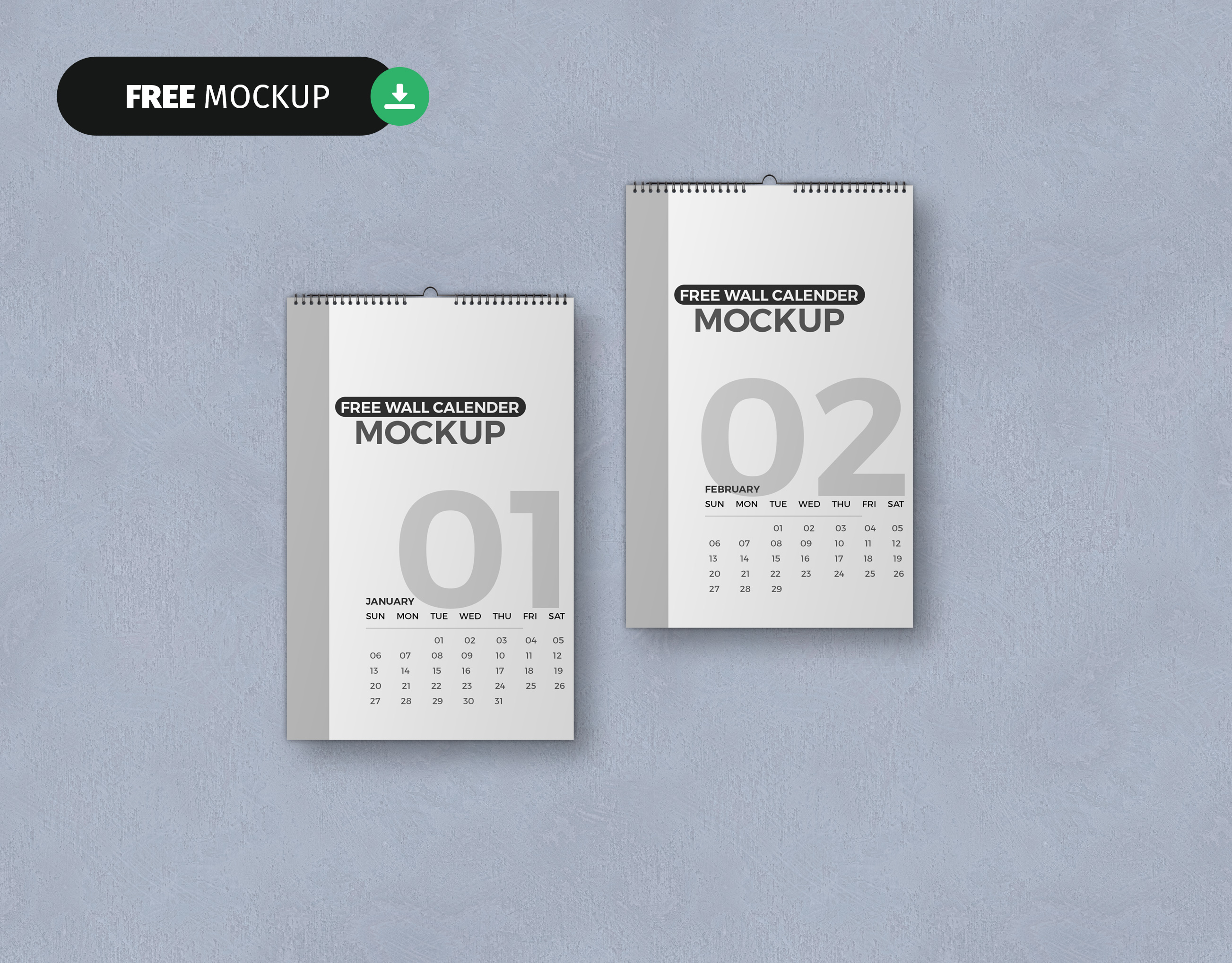 Free Wall Calendar Mockup