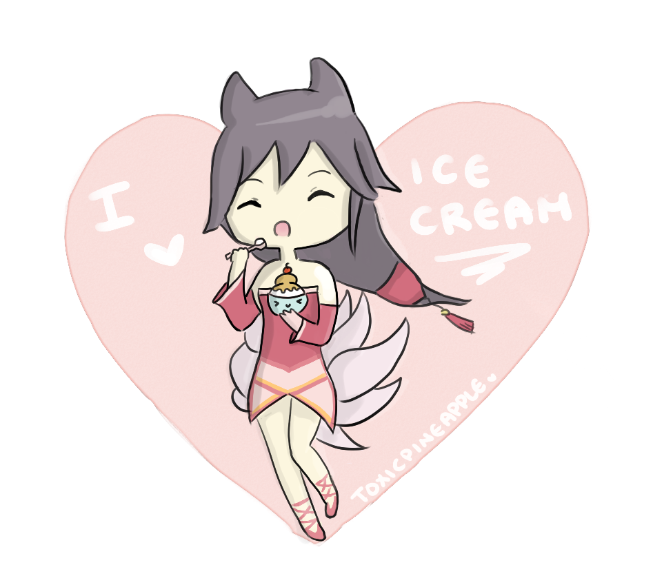 Ahri and her icecream :3